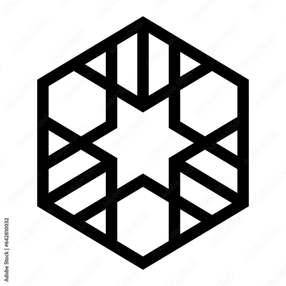 Abstract Hexagon Line Geometric Shape/Breeze block pattern