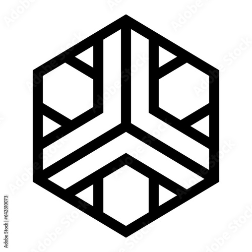 Abstract Hexagon Line Geometric Shape/Breeze block pattern