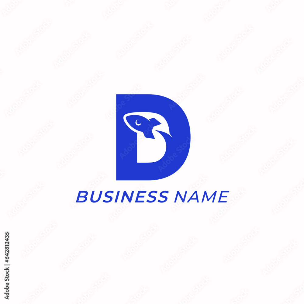 design logo combine letter D and rocket design logo combine letter D and rocket