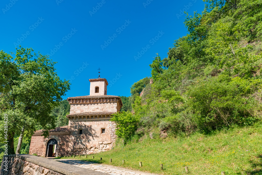 Fototapeta premium The Monastery of San Millan de Suso in San Millan de la Cogolla, La Rioja, Spain - A UNESCO World Heritage Site