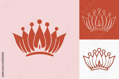 Crown of Leaves Minimalist Vector Logo