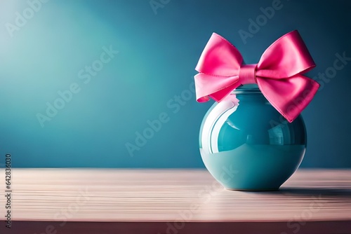 pink bow on the vase
