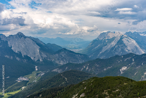 View over the Tirol Alpes near Seefeld in Austria 