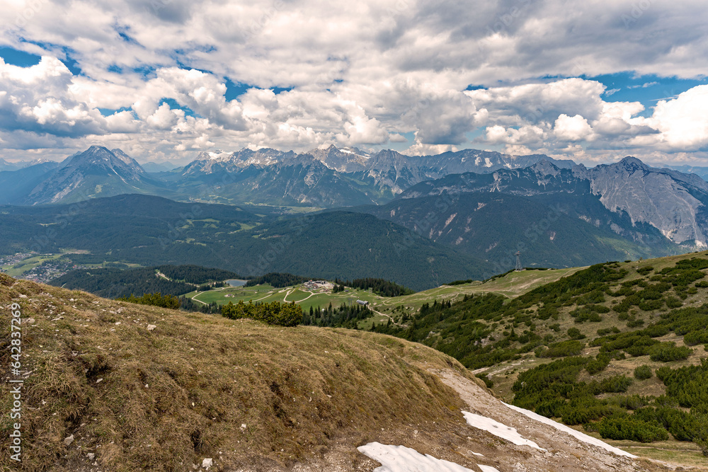 View over the Tirol Alpes near Seefeld in Austria