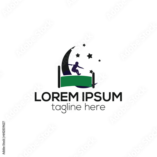 Dream deep sleep logo, rest, relax comfort moon logo star crescent logo design vector template