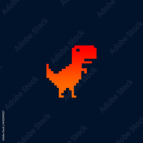 dinopixel art design logo