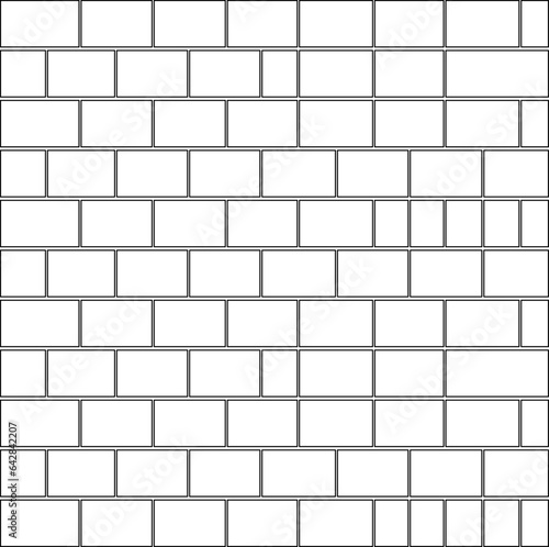 Brick white brick wall texture vector, flat sign illustration on white background EPS 