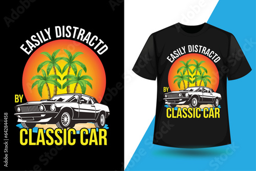 CLASSIC CAR DRIVE GRAPHIC T-SHIRT DESIGN photo