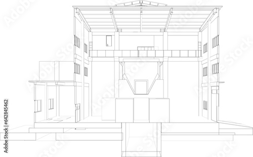 3D illustration of industrial building