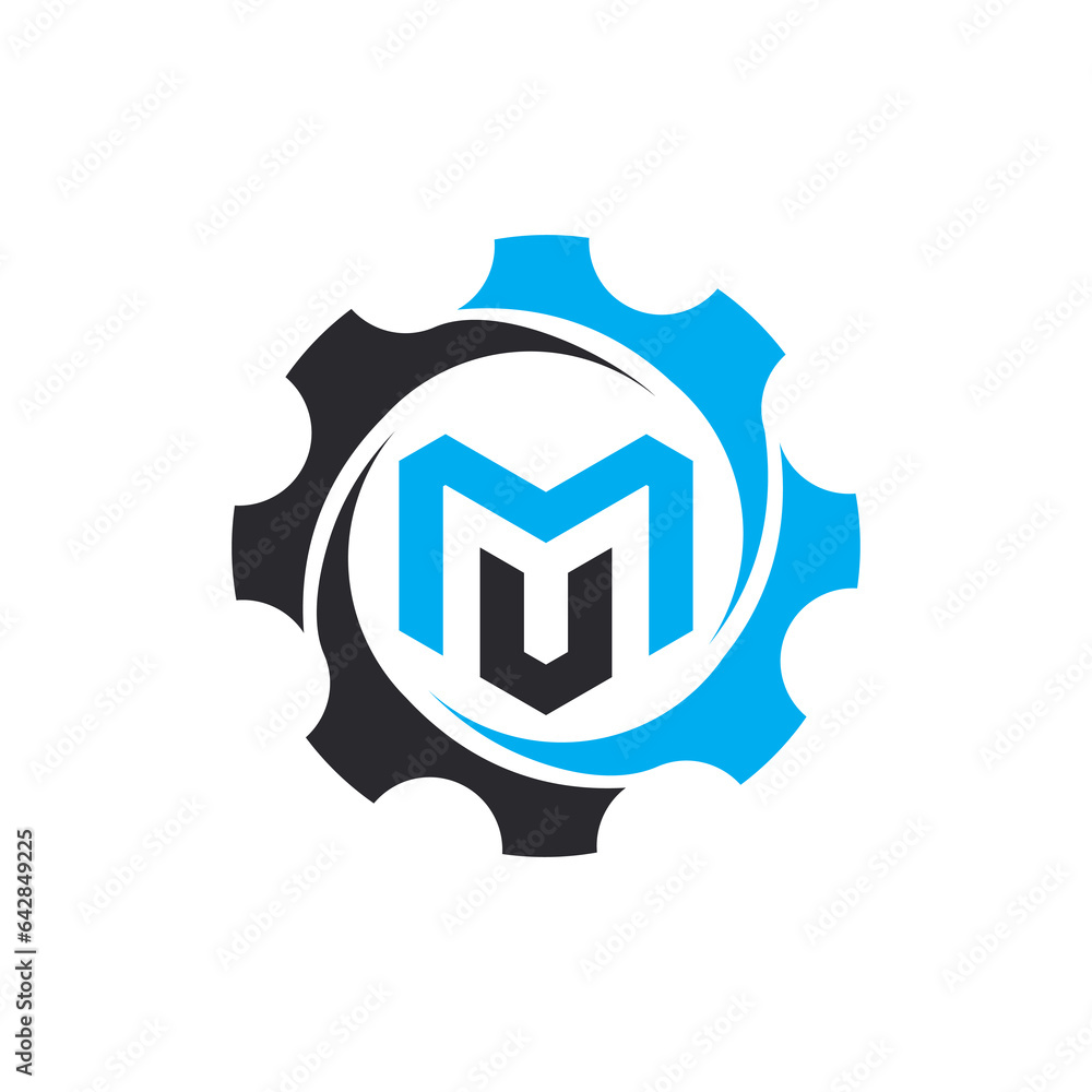 setting design logo with letter m abstract setting design logo with letter m abstract