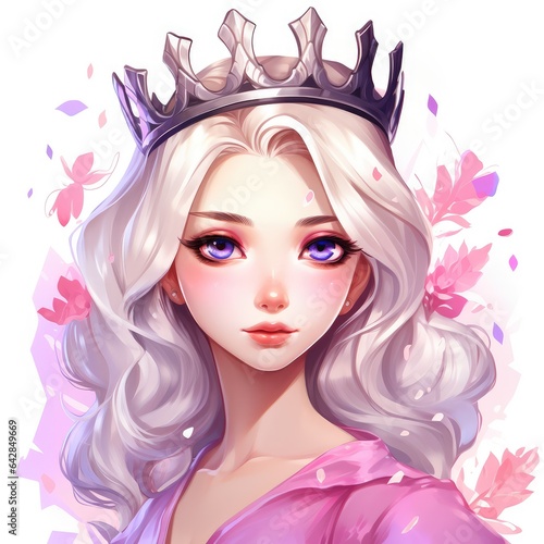 cute princess character illustration. Generative AI