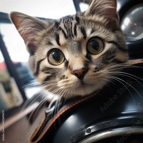 image of a cute cate closeup shot. Generative AI