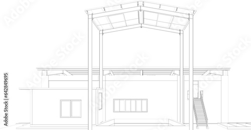 3D illustration of industrial building