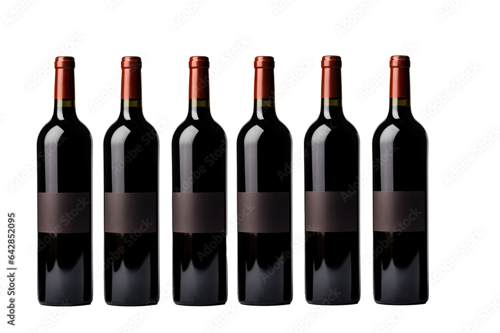 Set of Bordolese - bottle of red wine isolated on a white background PNG Set of Bordolese - bottle of red wine isolated on a white background PNG