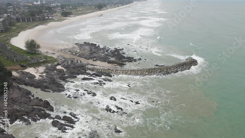 4k drone footage of Pandak Beach located at Terengganu, Malaysia
