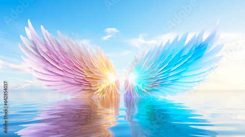 Print op canvas Celestial Guardians: Archangel, Angel Wings, and the Healing Light of Starseed L