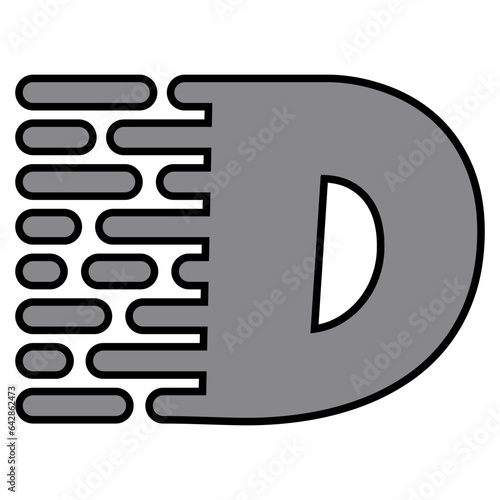 Letter d logo fast speed move, letter d fast symbol
