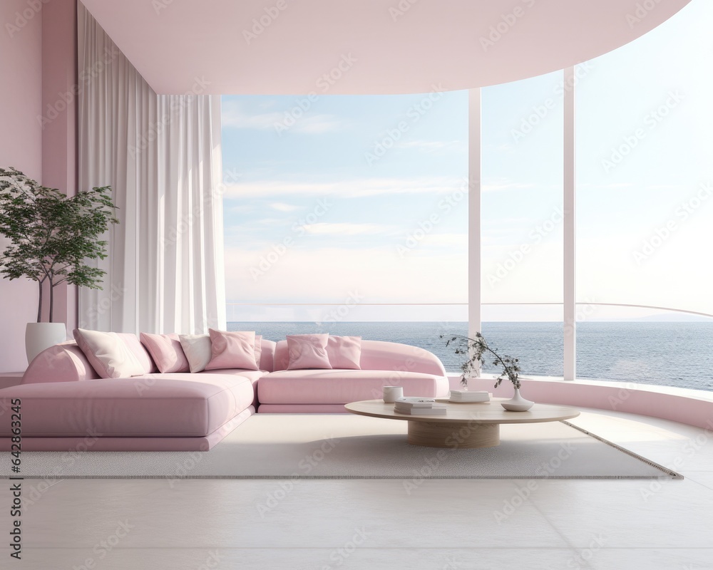 The inviting design of the living room, with its plush couches, cozy