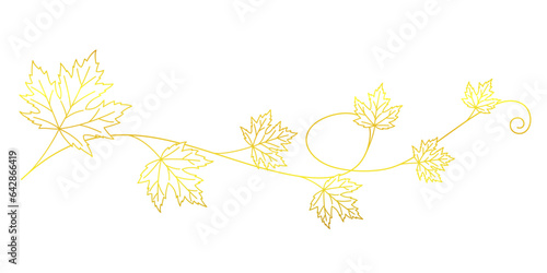 illustration of a branch with leaves. autumn element vector