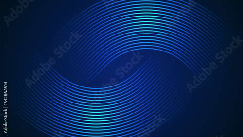Dark blue simple abstract background with lines in a curved style geometric style as the main element.