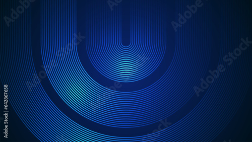 Dark blue simple abstract background with lines in a curved style geometric style as the main element.