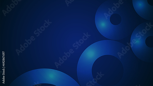 Dark blue simple abstract background with lines in a curved style geometric style as the main element.