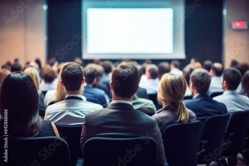 Wallpaper Mural students are watching a presentation, a conference hall brimming with individuals engaged in a business training session Torontodigital.ca