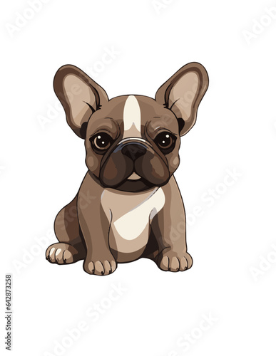 French bulldog  cute  sitting  isolated on white background