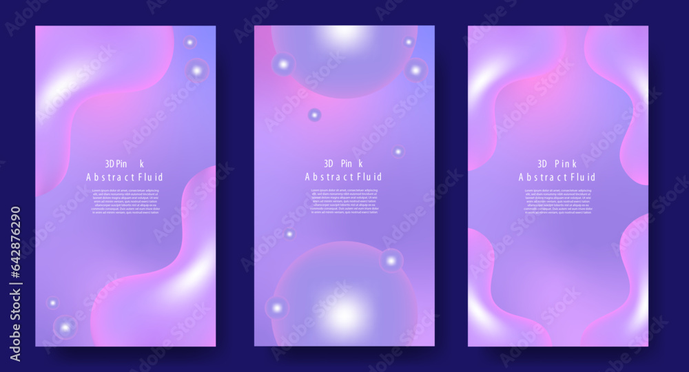 3D Fluid Pink Background Instagram Story Template