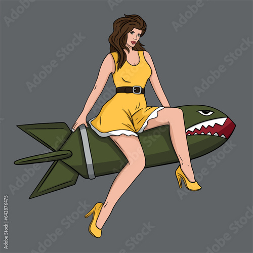Illustration of pin up girl