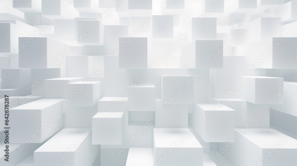 Abstract white background whit 3d cubes block Abstract white background whit 3d cubes block