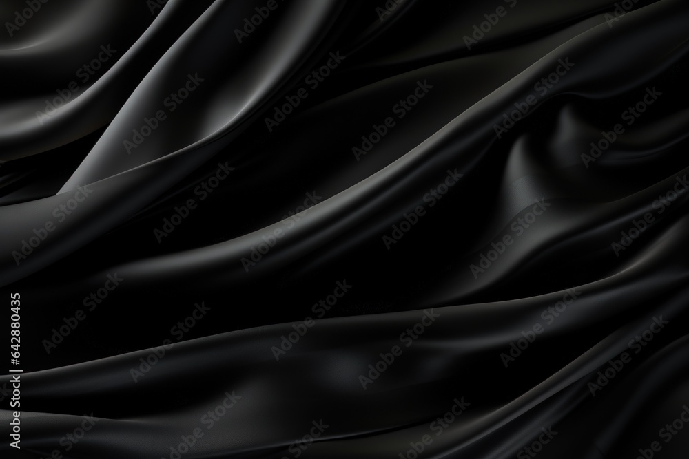 Fototapeta premium Satin texture black color abstract empty background.