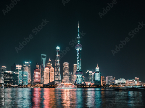 city skyline at night