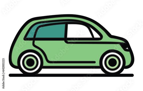 Hybrid Vehicle Car Illustration Electric transportation illustration set.