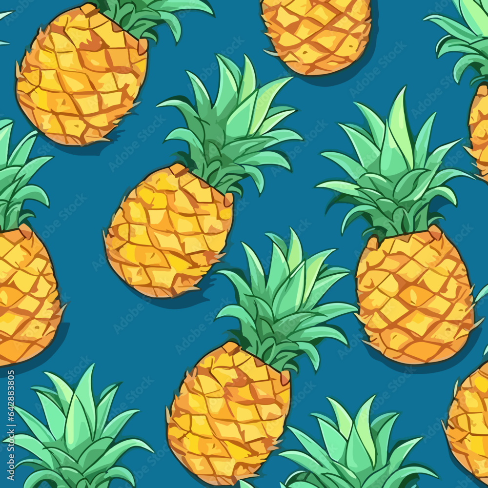 Vector flat illustration of pineapple patterns, 2d vector illustration. Vector flat illustration of pineapple patterns, 2d vector illustration.