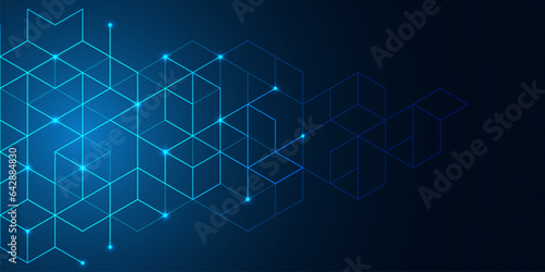 The graphic design elements with isometric shape blocks. Creative vector illustration of abstract geometric background