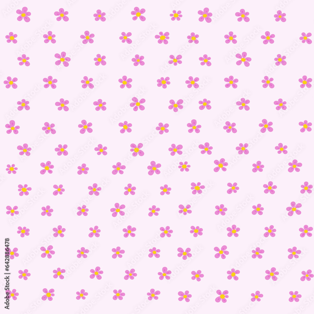 Pink background image with cute little flowers