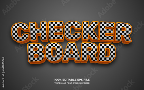 Checker board 3d editable text style effect	
