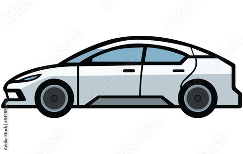 Hybrid Vehicle Car Illustration,Electric transportation illustration set.