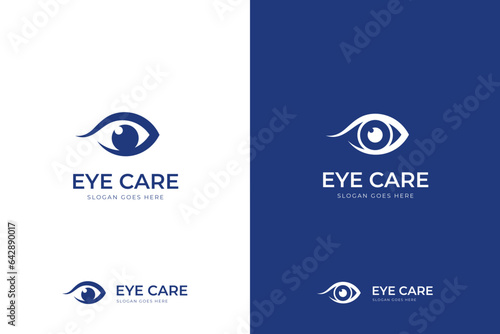 Creative eye care logo icon design template