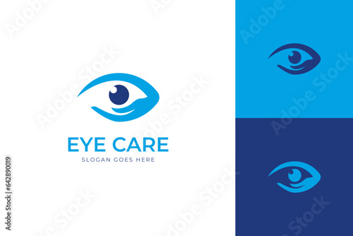 Creative eye care logo icon design template