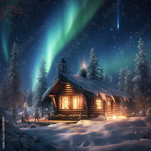 Glowing Stars Illuminate Frozen Winter Landscape