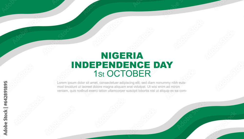 Nigeria independence day is celebrated on October 1. Background design