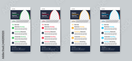 Modern creative corporate business dl flyer, Rollup or rack card layout concept background flyer brochure cover template for grow up your business to the next level