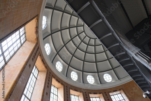 Alter Elbtunnel in Hamburg or Old Elbe Tunnel Building Interior Dome