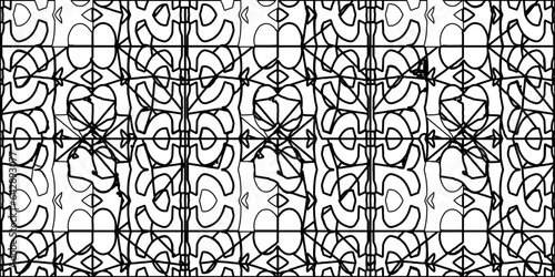 White background with striped shapes. Texture with figures from lines.Line shape design.Abstract background for web page, textures, card, poster, fabric, textile. Monochrome graphic repeating design. 