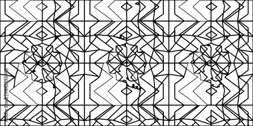 White background with striped shapes. Texture with figures from lines.Line shape design.Abstract background for web page, textures, card, poster, fabric, textile. Monochrome graphic repeating design. 