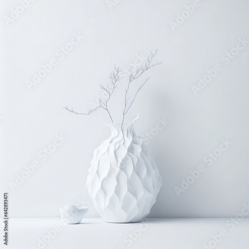 white vase on a wall