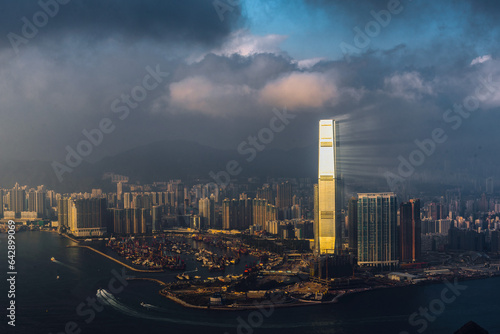 Photography city skyline at night