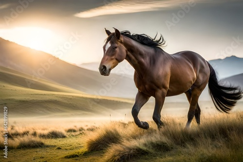 horse in the field generated ai